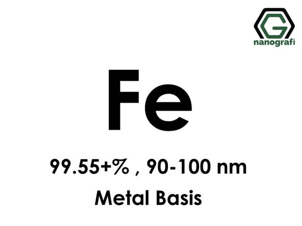 Fe(Demir) Nanopartikül 99.55+%, 90-100 nm, Metal Temelli 