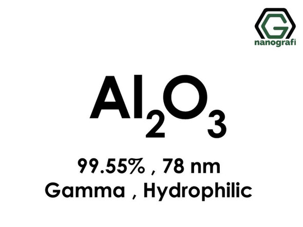 Al2O3(Alüminyum Oksit) Nanopartikül, Gama, 78nm, Saflık 99.55%, Hidrofilik