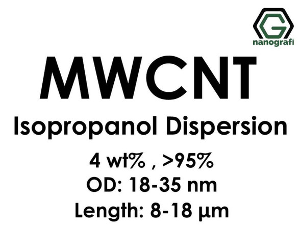 Çok Duvarlı Karbon Nanotüp İzopropanol Dispersiyon (4%ağ, >95+%, Dış Çap: 18-35 nm, Boy 8-18um)