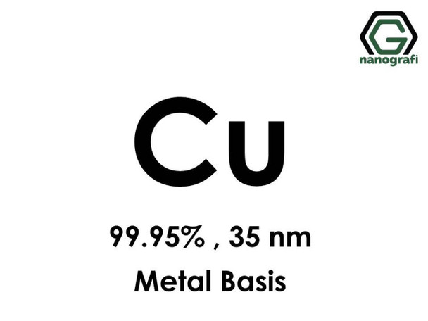 Cu(Bakır) Nanopartikül, 99.95%, 35 nm, Metal Temelli