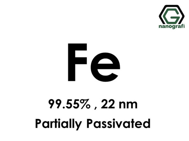 Fe(Demir) Nanopartikül 99.55%, 22 nm, Kısmen Pasifleştirilmiş 