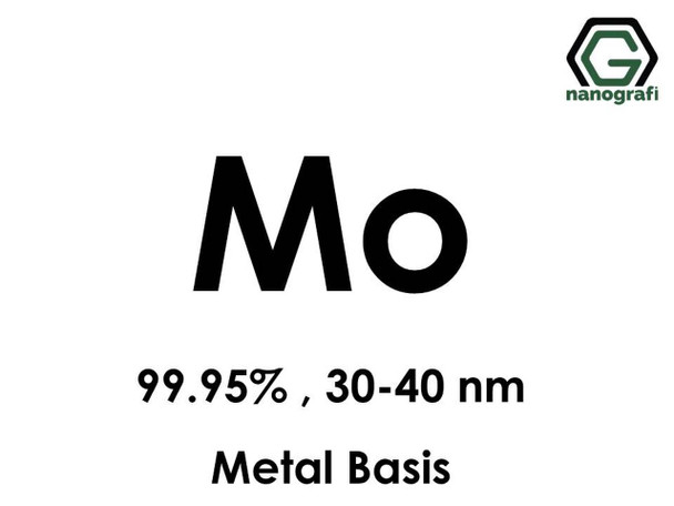 Mo(Molibden) Nanopartikül, 99.95%, 30-40 nm, Metal Temelli 