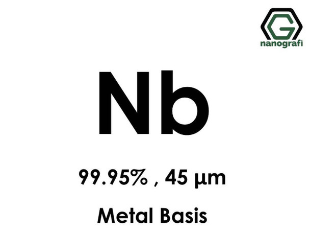 Nb(Niobiyum) 99.95%, 45 um, Metal Temelli