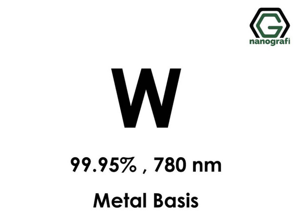 W(Tungsten) Nanopartikül 99.95%, 780 nm, Metal Temelli 