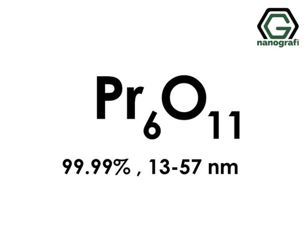 Pr6O11(Praseodimyum Oksit) Nanopartikül, 13-57nm, Saflık 99.99%