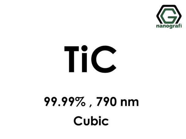 TiC(Titanyum Karbür) Nanopartikül, 99.99%, 790nm, Kübik