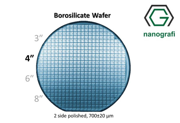 Boroslicate Wafer/Altaş,4 inç,2 Yüzeyi Parlatılmış,700 ± 20, 