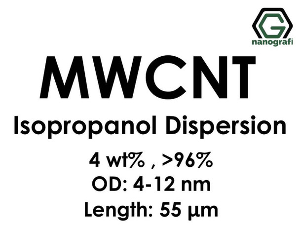 Çok Duvarlı Karbon Nanotüp İzopropanol Dispersiyon (4%ağ, >96+%, Dış Çap: 4-12 nm, Boy 55um)