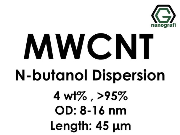 Çok Duvarlı Karbon Nanotüp N-Bütanol Dispersiyon (4%ağ, >95+%, Dış Çap: 8-16 nm, Boy 45um)