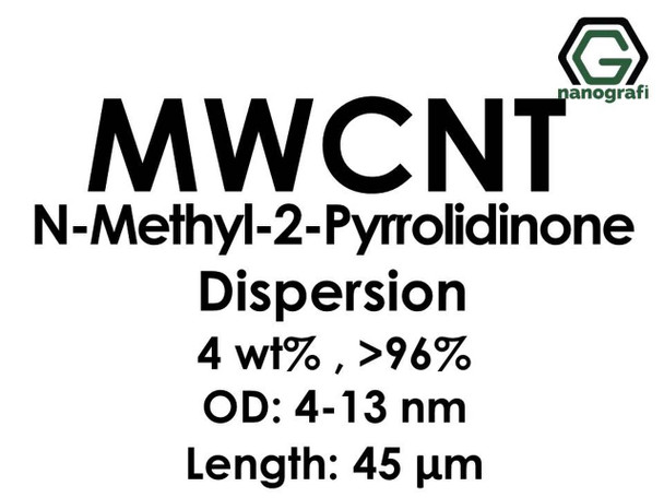 Çok Duvarlı Karbon Nanotüp N-Metil-2-Pirolidinon Dispersiyon (4%ağ, >96+%, Dış Çap: 4-13 nm, Boy 45um)
