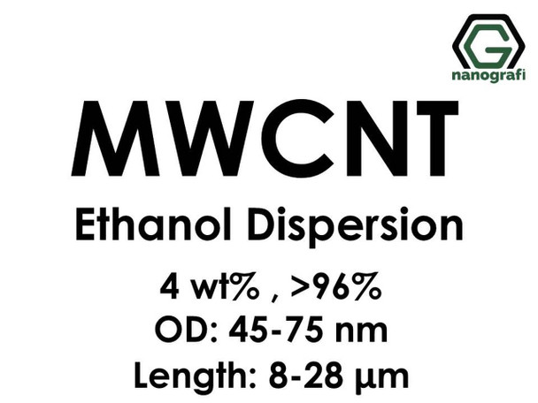 Çok Duvarlı Karbon Nanotüp Etanol Dispersiyon (4%ağ, >96+%, Dış Çap: 45-75 nm,Boy 8-28um) Çok Duvarlı Karbon Nanotüp Etanol Dispersiyon (4%ağ, >96+%, Dış Çap: 45-75 nm,Boy 8-28um)