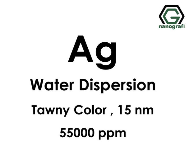 Ag - Su İçerisinde, 15nm, 55,000ppm, Sarımsı Kahverengi Renkte