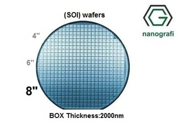 Silicon on Insulator (SOI) Wafers, Size: 8'', Devide Thickness: 600 nm, P type
