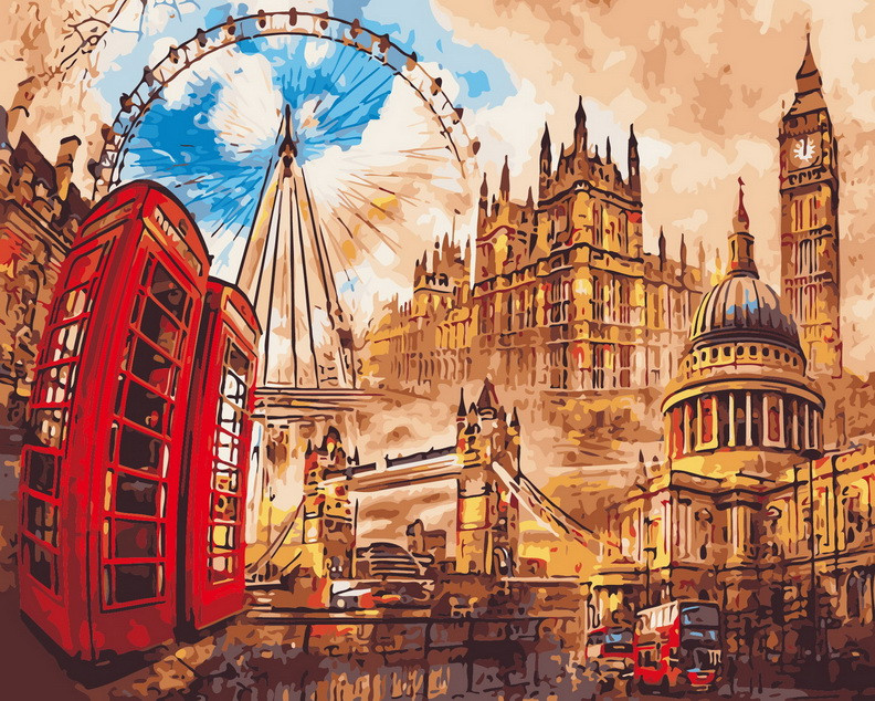 Downtown Metropolitan City DIY Paint By Numbers Kit