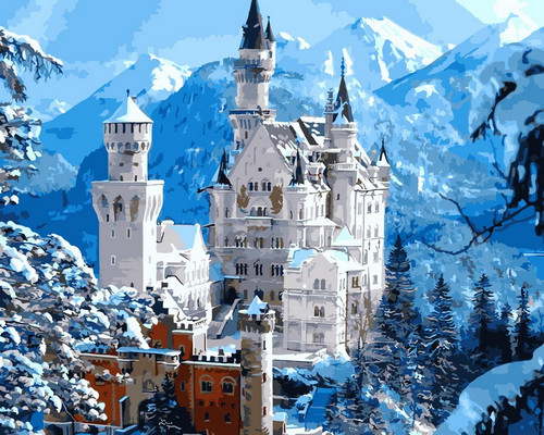 Winter Snow Castle - DIY Paint By Numbers Kit