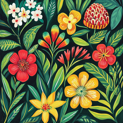 Frida Kahlo Inspired Fantasy Flora - DIY Painting By Numbers Kit
