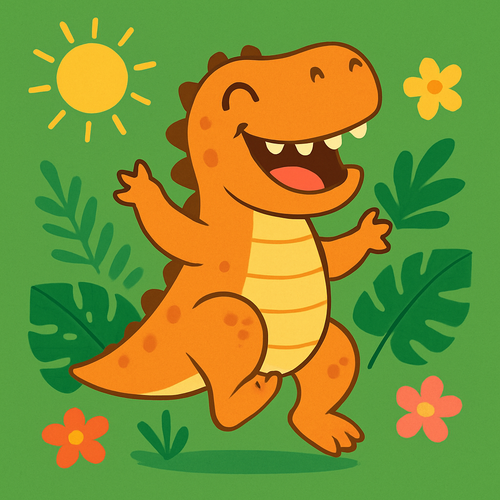 Dancing Dino - DIY Painting By Numbers Kit