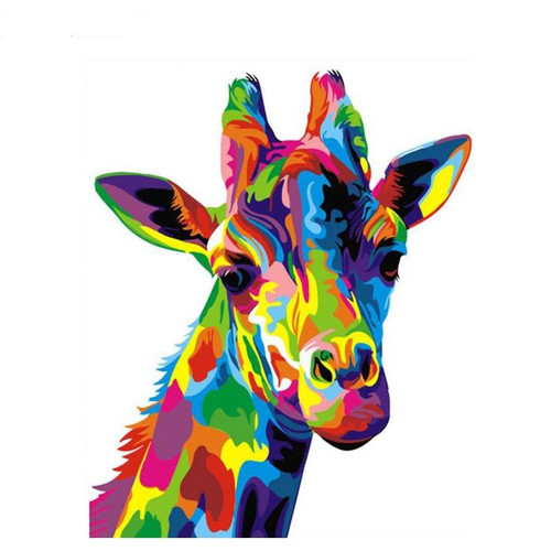 Colorful Spotted Giraffe - DIY Painting By Numbers Kit