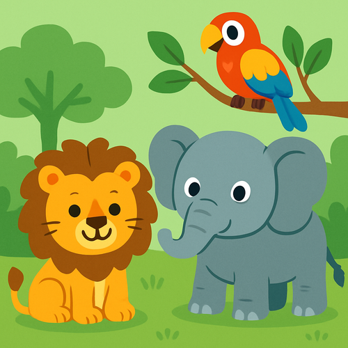 Playful Jungle Safari - DIY Painting By Numbers Kit