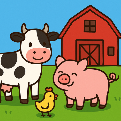 Friendly Farmyard Fun - DIY Painting By Numbers Kit Friendly Farmyard Fun - DIY Painting By Numbers Kit
