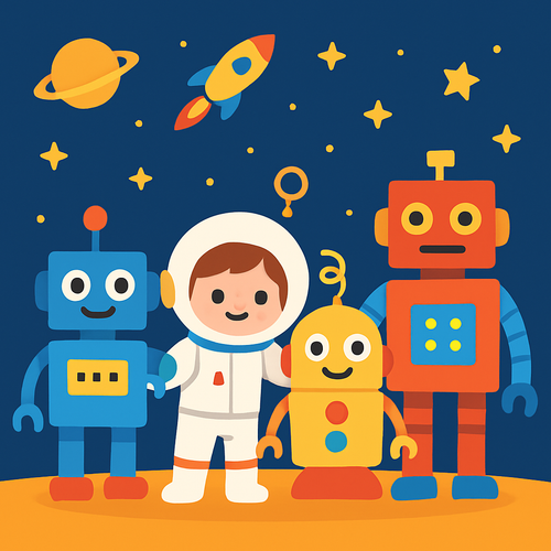 Space Robots - DIY Painting By Numbers Kit Space Robots - DIY Painting By Numbers Kit