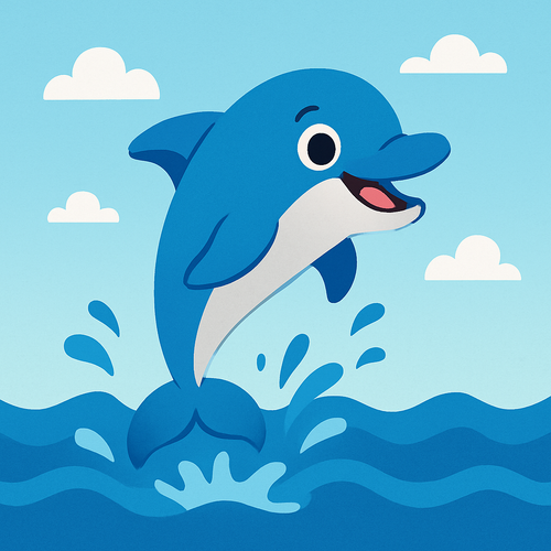 Friendly Dolphin Splash - DIY Painting By Numbers Kit Friendly Dolphin Splash - DIY Painting By Numbers Kit
