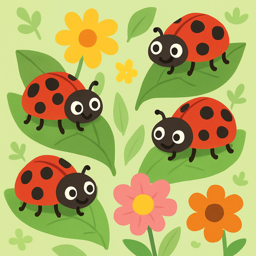 Cheerful Ladybug Parade - DIY Painting By Numbers Kit