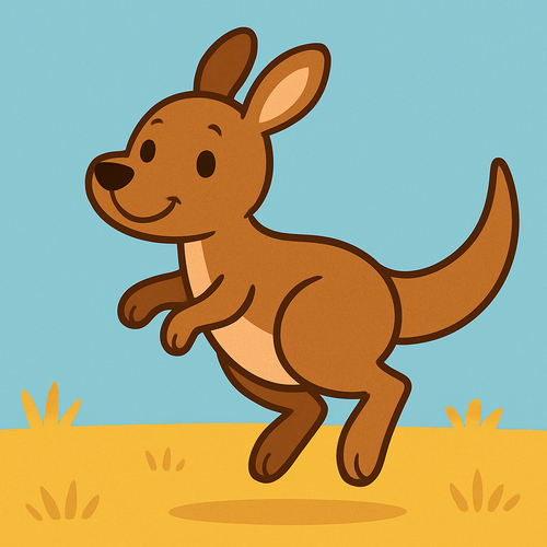 Energetic Kangaroo Jump - DIY Painting By Numbers Kit