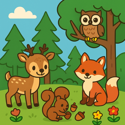 Enchanted Forest Animal Friends - DIY Painting By Numbers Kit