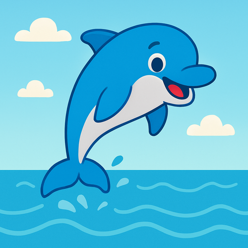 Curious Dolphin Ocean Explorer - DIY Painting By Numbers Kit Curious Dolphin Ocean Explorer - DIY Painting By Numbers Kit