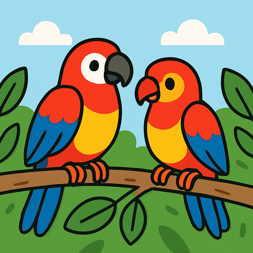 Playful Jungle Parrots - DIY Painting By Numbers Kit