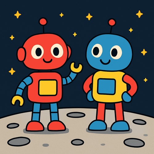 Space Robot Pals - DIY Painting By Numbers Kit Space Robot Pals - DIY Painting By Numbers Kit