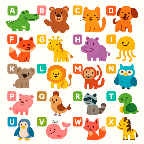 Amazing Alphabet Animals - DIY Painting By Numbers Kit