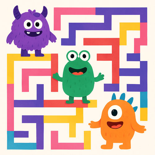 Mystery Maze Monsters - DIY Painting By Numbers Kit Mystery Maze Monsters - DIY Painting By Numbers Kit