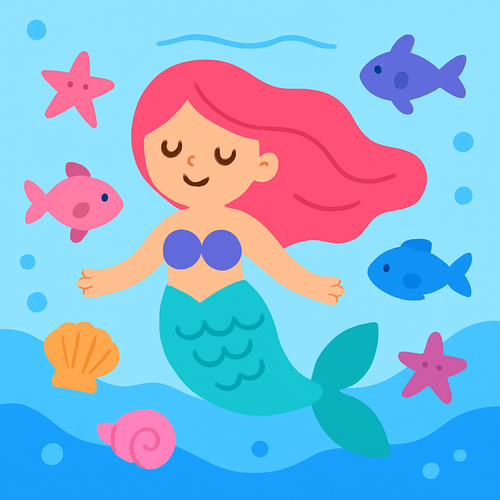 Under the Sea Mermaid Tale - DIY Painting By Numbers Kit Under the Sea Mermaid Tale - DIY Painting By Numbers Kit