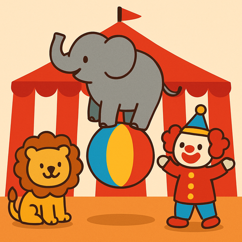 Circus Animal Extravaganza - DIY Painting By Numbers Kit Circus Animal Extravaganza - DIY Painting By Numbers Kit