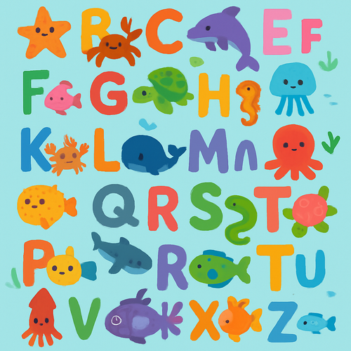 Undersea Alphabet - DIY Painting By Numbers Kit