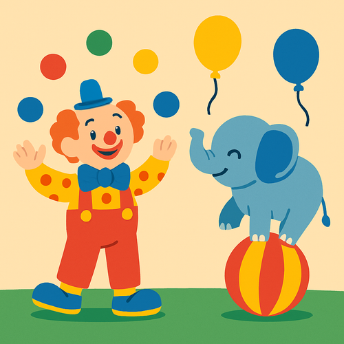 Circus Fun Time - DIY Painting By Numbers Kit Circus Fun Time - DIY Painting By Numbers Kit