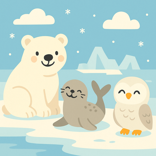 Arctic Animal Friends - DIY Painting By Numbers Kit Arctic Animal Friends - DIY Painting By Numbers Kit