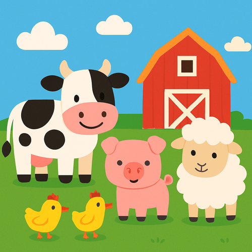 Friendly Farm Animals - DIY Painting By Numbers Kit Friendly Farm Animals - DIY Painting By Numbers Kit