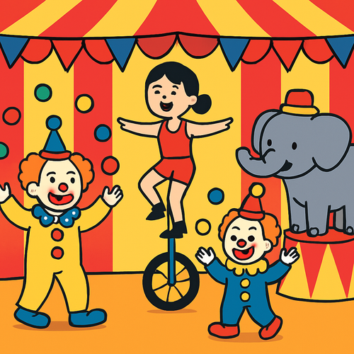 Whimsical Circus Fun - DIY Painting By Numbers Kit