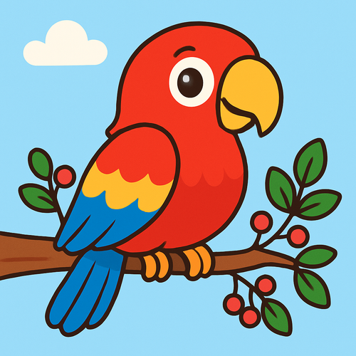 Playful Parrot - DIY Painting By Numbers Kit