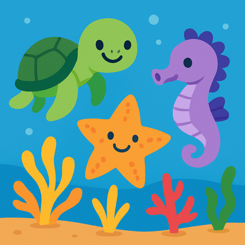 Happy Ocean Friends - DIY Painting By Numbers Kit