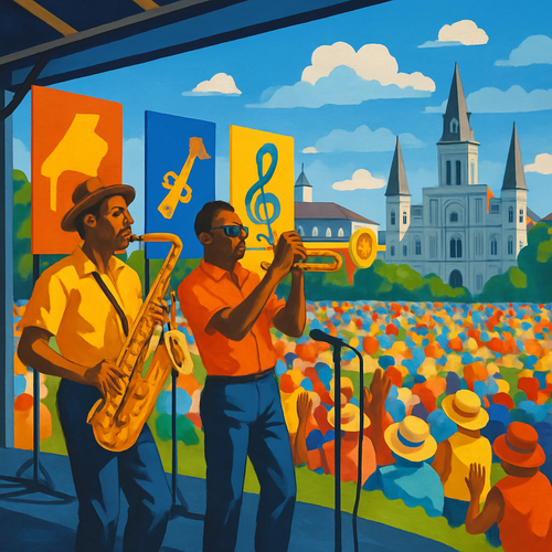 Jazz Fest - New Orleans, USA - DIY Painting By Numbers Kit Jazz Fest - New Orleans, USA - DIY Painting By Numbers Kit