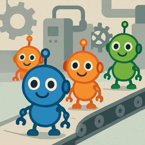 Friendly Robot Factory - DIY Painting By Numbers Kit