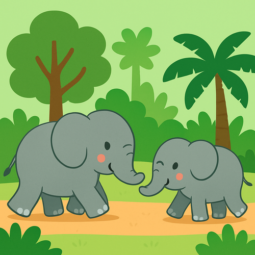 Jungle Safari Adventure with Elephants - DIY Painting By Numbers Kit