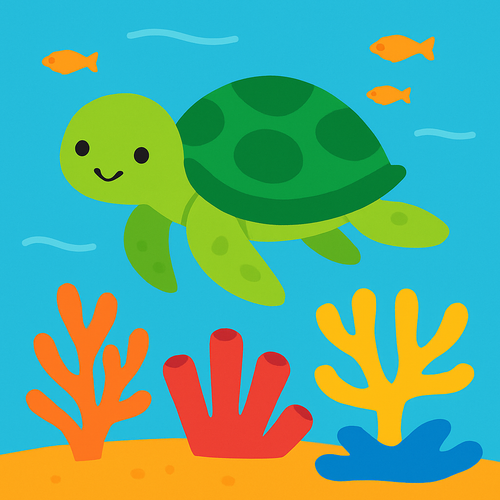 Underwater Sea Turtle Voyage - DIY Painting By Numbers Kit