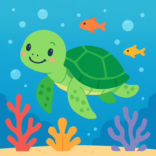 Underwater Sea Turtle Journey - DIY Painting By Numbers Kit