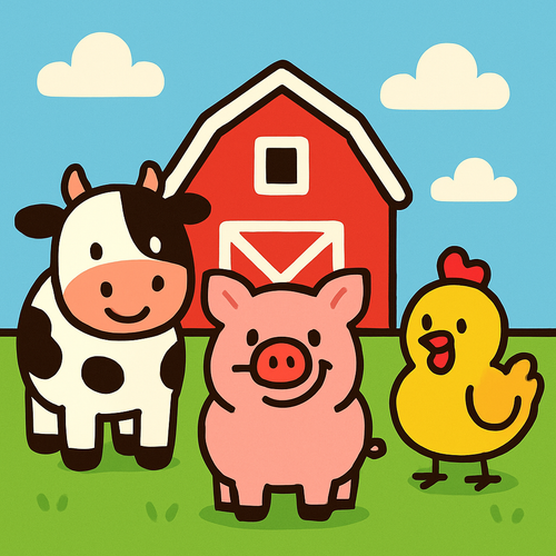 Playful Farmyard Friends - DIY Painting By Numbers Kit