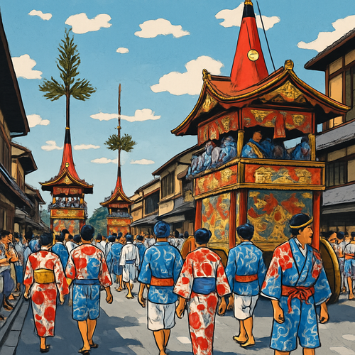 Gion Matsuri Yamaboko Parade - Kyoto - DIY Painting By Numbers Kit